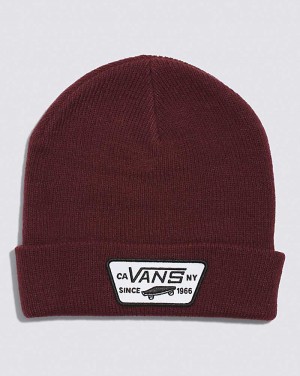 Men's Vans Milford Beanie Burgundy | USA BDR-967120