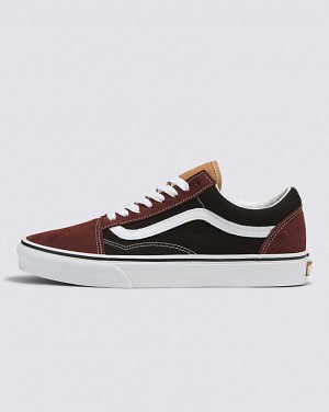 Men's Vans Old Skool Color Block Shoes Black Brown | USA YBQ-918350