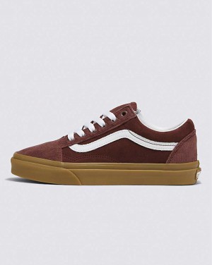 Men's Vans Old Skool Corduroy Shoes Burgundy | USA PQT-374296