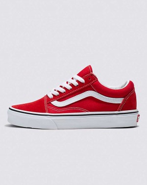 Men's Vans Old Skool Shoes Red White | USA GYE-612058