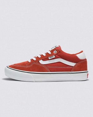 Men's Vans Rowan Skate Shoes Red White | USA ATG-260451