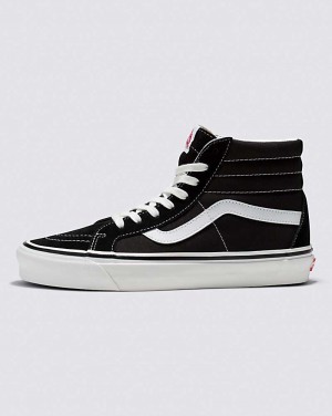 Men's Vans SK8-Hi 38 DX Shoes Black White | USA RXB-281605