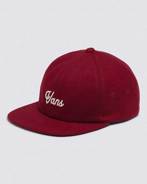 Men's Vans Script Jockey Hats Red | USA CUG-023965