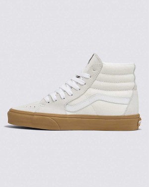 Men's Vans Sk8-Hi Corduroy Shoes White | USA JNR-097842