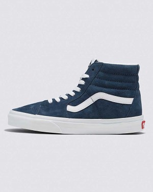 Men's Vans Sk8-Hi Pig Suede Shoes Indigo | USA LMF-683745