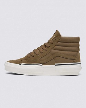 Men's Vans Sk8-Hi Rearrange Shoes Khaki | USA CRQ-798163