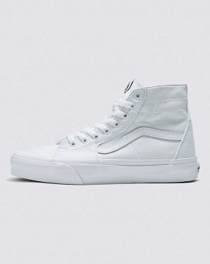 Men's Vans Sk8-Hi Tapered Canvas Shoes White | USA BFM-629543