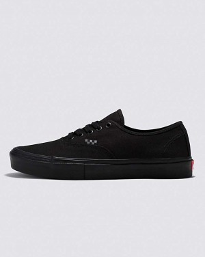 Men's Vans Skate Authentic Skate Shoes Black | USA TQK-526380