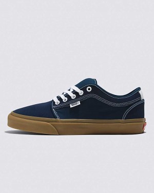 Men's Vans Skate Chukka Low Skate Shoes Navy | USA DXS-920845