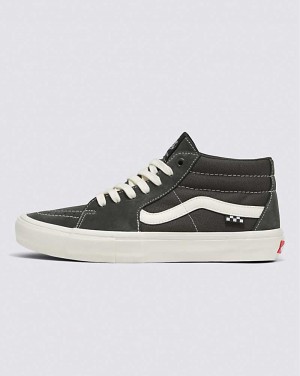 Men's Vans Skate Grosso Mid Skate Shoes Grey | USA JGE-389451