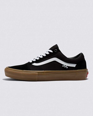 Men's Vans Skate Old Skool Skate Shoes Black | USA PDV-046375