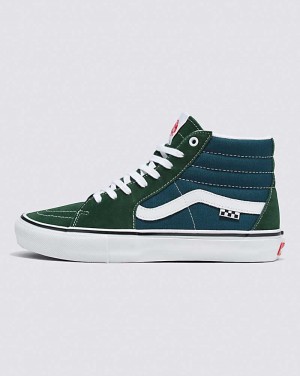 Men's Vans Skate Sk8-Hi Skate Shoes Green | USA FEV-135924