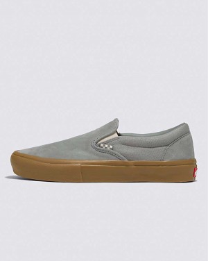 Men's Vans Skate Slip-On Skate Shoes Grey | USA AHE-237506