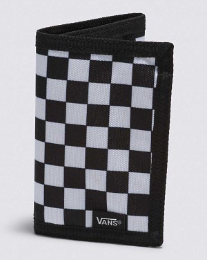 Men's Vans Slipped Wallet Black White | USA EUS-685012