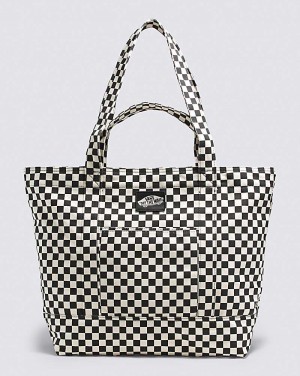 Men's Vans Tell All Zip Tote Bags Black White | USA LKQ-904827