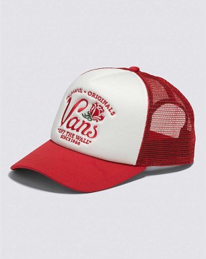 Men's Vans Winding Road Trucker Hats Red | USA ZRF-562487