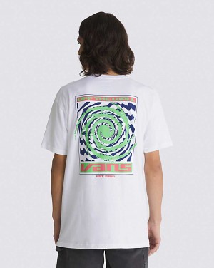 Men's Vans Wormhole Warped T-Shirt White | USA OLH-367489