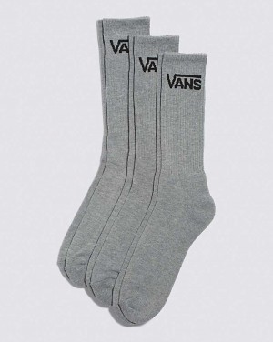 Women's Vans Classic Crew 3-Pack Sock Grey | USA SOH-912346