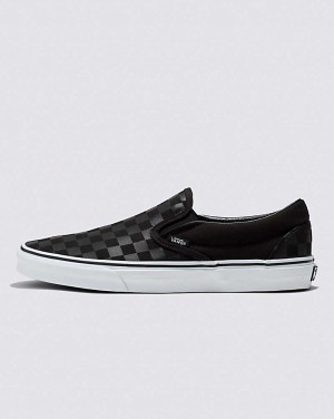 Women's Vans Classic Slip-On Checkerboard Shoes Black | USA FSE-154690