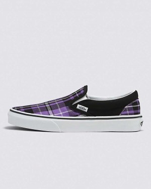 Women's Vans Classic Slip-On Shoes Purple Black | USA KDL-203579