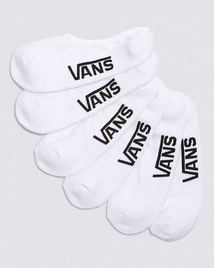 Women's Vans Classic Super No Show 3-Pack Sock White | USA FDE-934260