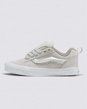 Women's Vans Knu Skool Shoes Silver White | USA EOT-931468