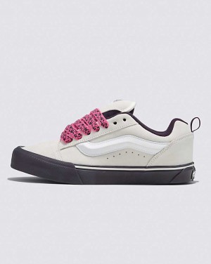 Women's Vans Knu Skool Shoes White Pink | USA VOE-205376