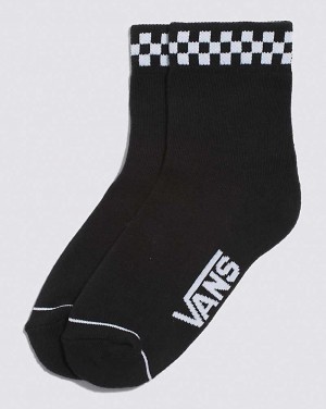 Women's Vans Peek-A-Check Crew Sock Black | USA UVZ-349872