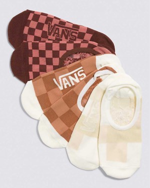 Women's Vans Roadside Canoodle 3-Pack Sock Chocolate | USA CMG-230598