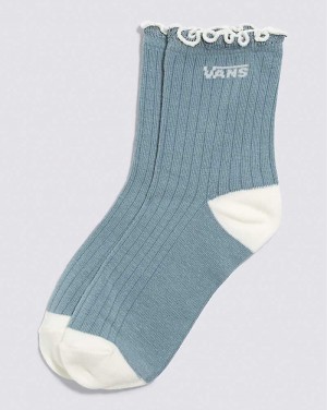 Women's Vans Ruffle Crew Sock Blue | USA ZDH-621397