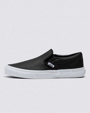 Women's Vans Slip-On Perf Leather Shoes Black | USA IGM-423760