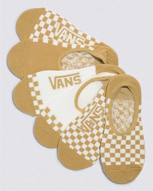 Women's Vans Spaced Out Canoodle 3-Pack Sock Yellow | USA HCF-190852