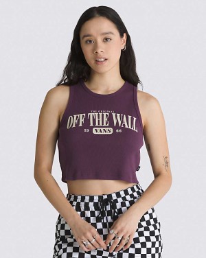 Women's Vans Team Spirit Tank Top Burgundy | USA DUL-184732