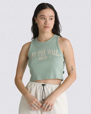 Women's Vans Team Spirit Tank Top Green | USA MEL-087519