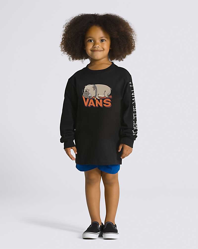 Kids' Vans Little Kids Chillax Long Sleeve T-Shirt Black | USA JLG-913756