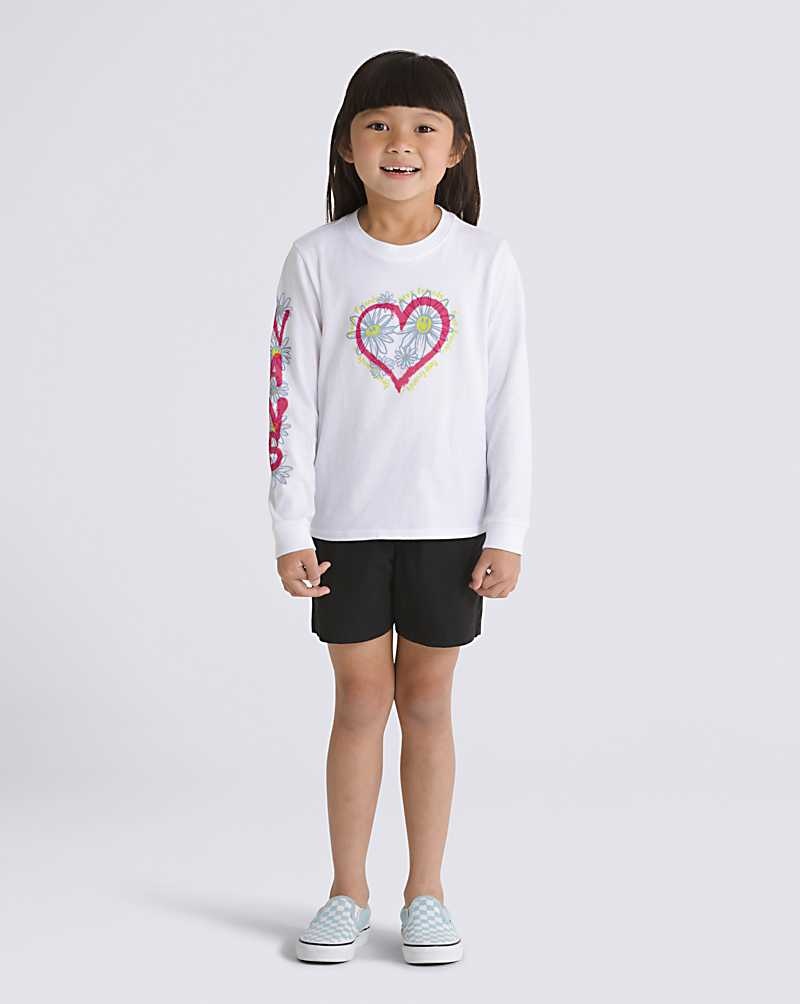 Kids' Vans Little Kids Daisy Hearts Long Sleeve T-Shirt White | USA STZ-103425