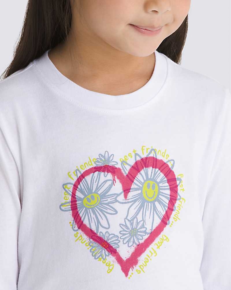 Kids' Vans Little Kids Daisy Hearts Long Sleeve T-Shirt White | USA STZ-103425