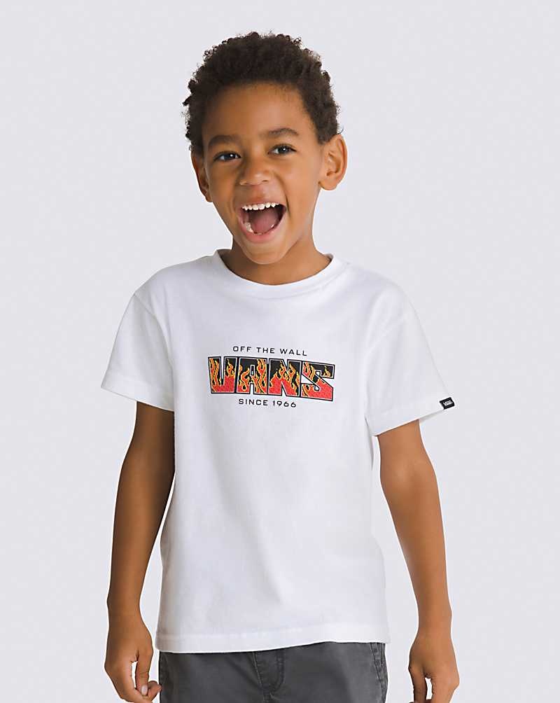 Kids' Vans Little Kids Digi Flame T-Shirt White | USA TGK-685104