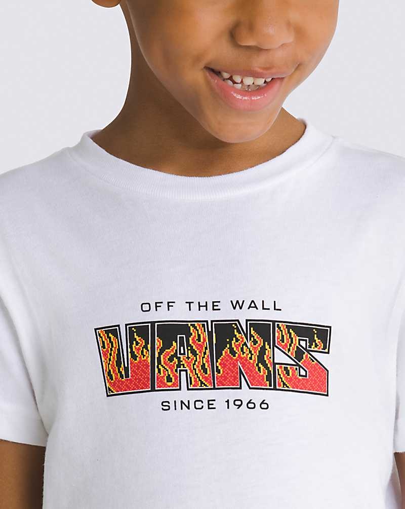 Kids' Vans Little Kids Digi Flame T-Shirt White | USA TGK-685104