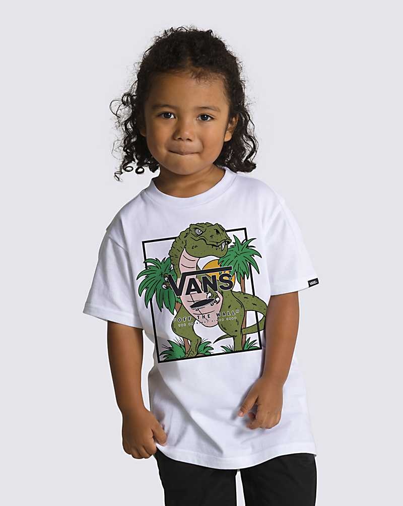 Kids\' Vans Little Kids Prehistoric Box T-Shirt White | USA SUR-742089