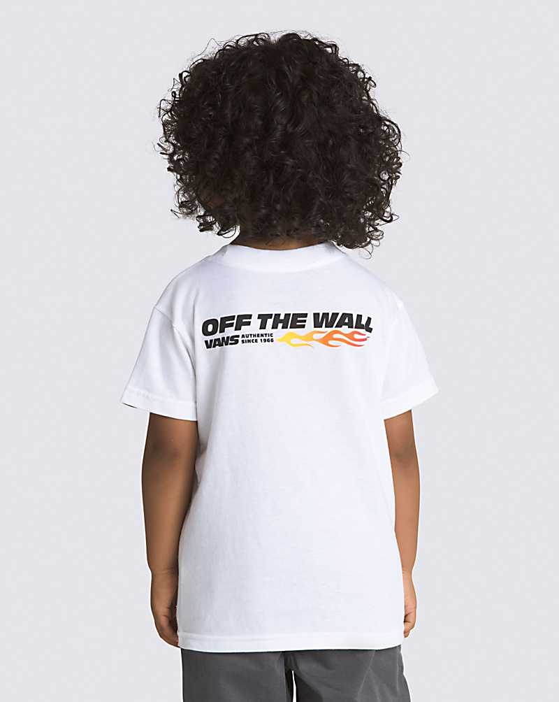 Kids' Vans Little Kids Up In Flames T-Shirt White | USA GKB-598413