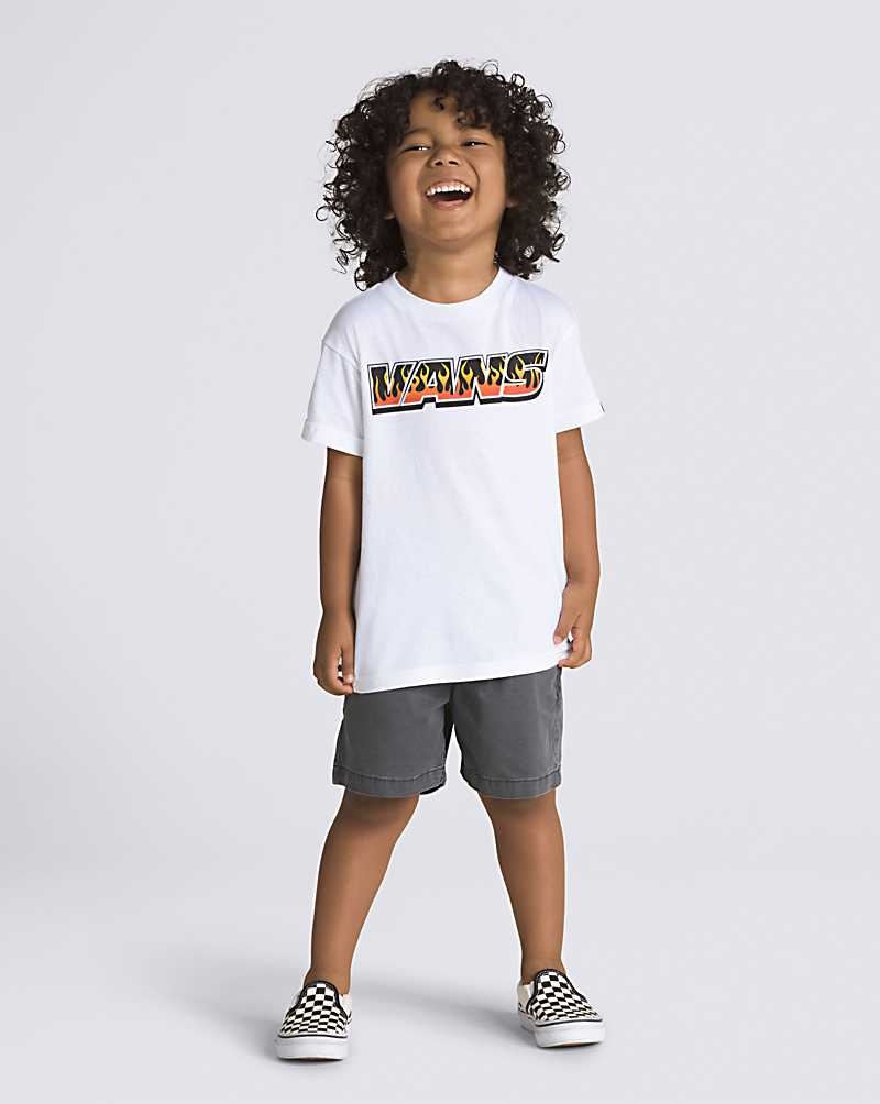 Kids' Vans Little Kids Up In Flames T-Shirt White | USA GKB-598413