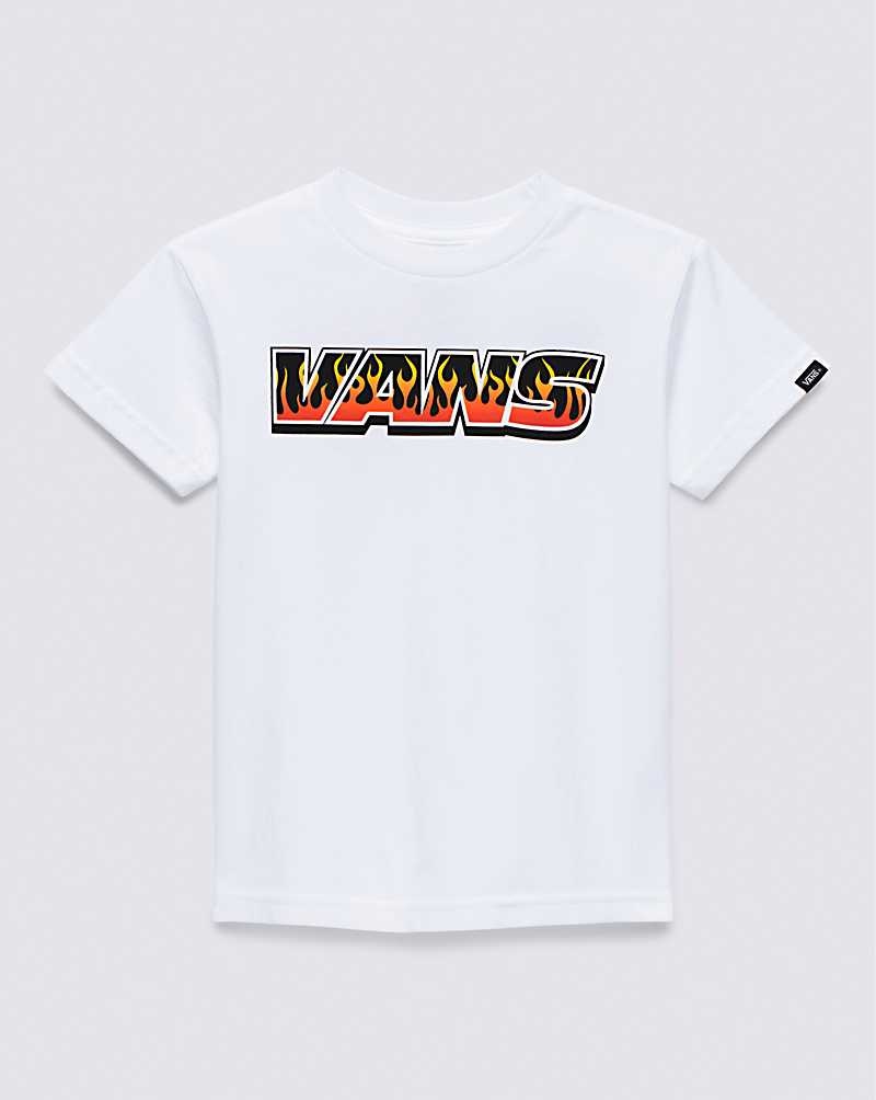 Kids' Vans Little Kids Up In Flames T-Shirt White | USA GKB-598413