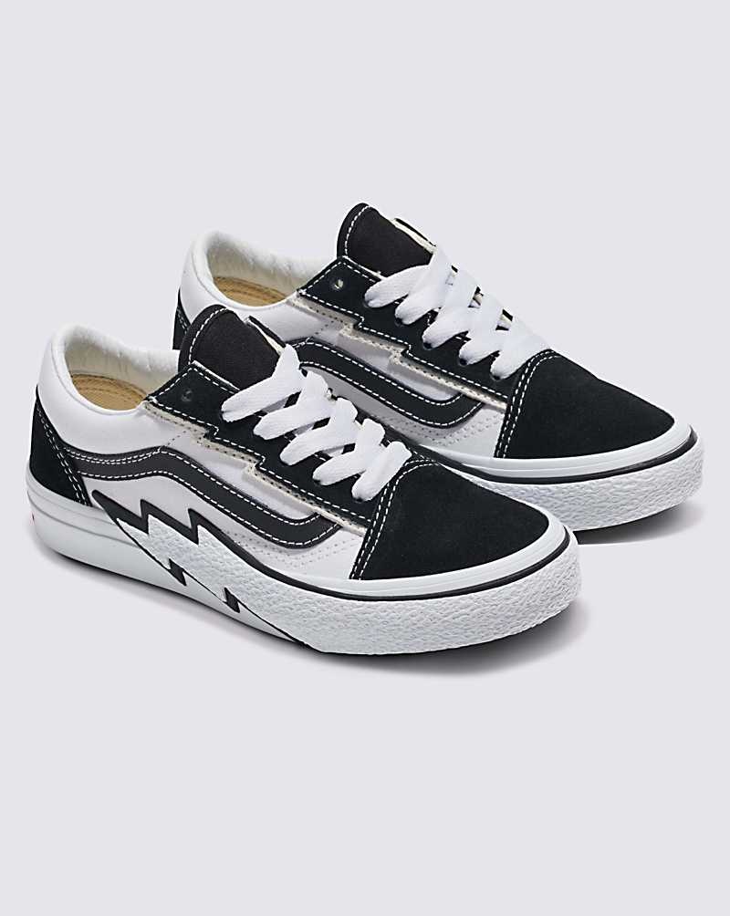 Kids' Vans Old Skool Bolt Shoes Black White | USA ZQF-945263