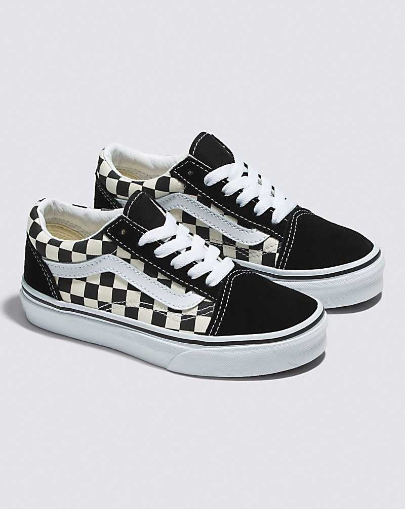 Kids' Vans Old Skool Shoes Black White | USA JBP-713950