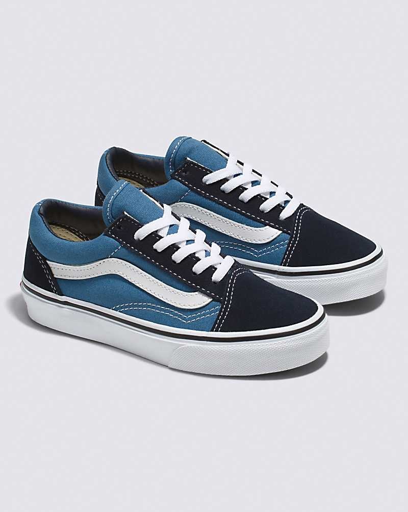 Kids' Vans Old Skool Shoes Navy White | USA RZK-502871