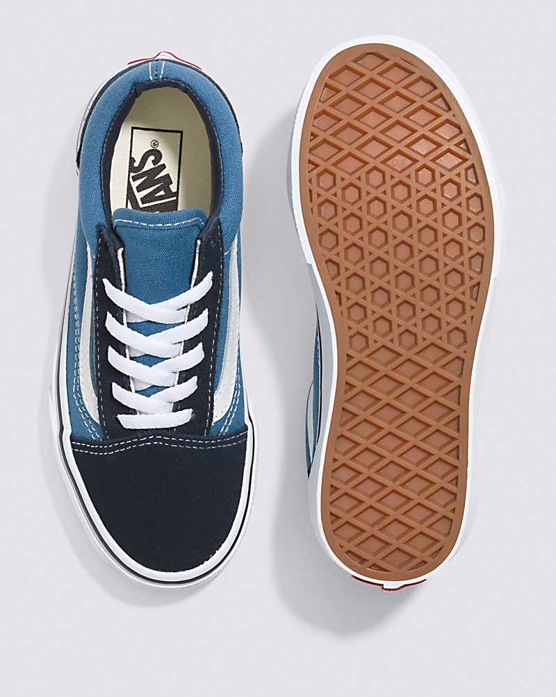 Kids' Vans Old Skool Shoes Navy White | USA RZK-502871