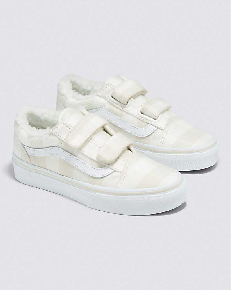 Kids' Vans Old Skool V Sherpa Shoes White | USA TGH-943580