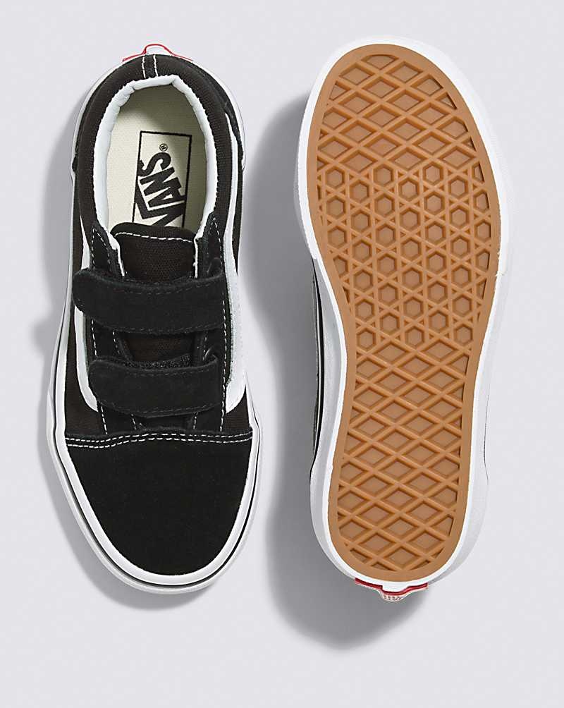 Kids' Vans Old Skool V Shoes Black White | USA TFH-952734