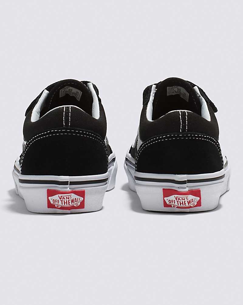 Kids' Vans Old Skool V Shoes Black White | USA TFH-952734